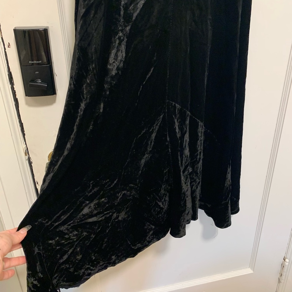 Vintage 70s long velvet black skirt - Picture 9 of 11